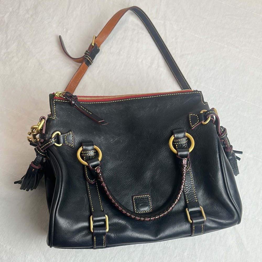 Dooney & Bourke Florentine Leather Satchel in Black